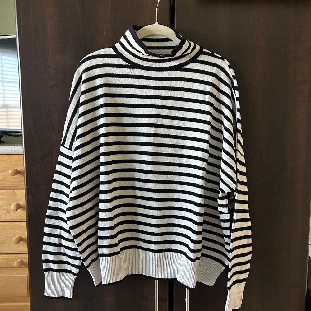 Striped Black and White Men's Sweater
